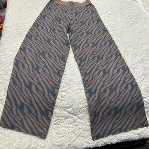 Anthropologie Anthro Saturday Sunday Wide Leg Pants Brown and Blue XSmall Comfy